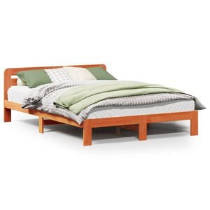 vidaXL Cadre de lit sans matelas cire marron 120x200cm bois pin massif