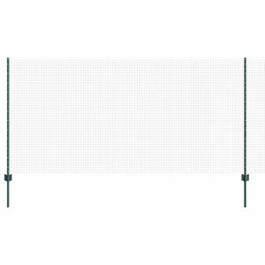 vidaXL Cl&ocirc;ture en fil soud&eacute; avec poteaux 10 x 1,2 m Vert Maille