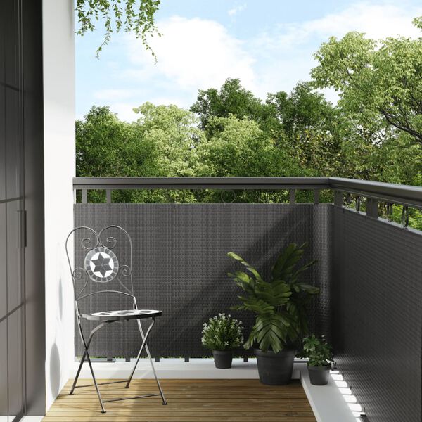 vidaXL Paravent de balcon anthracite 300x90 cm r&eacute;sine tress&eacute;e