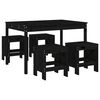 vidaXL Ensemble &agrave; manger de jardin 5pcs noir bois massif de pin