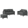 vidaXL Ensemble de canap&eacute;s 3 pcs avec coussins Gris fonc&eacute; Tissu