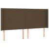vidaXL T&ecirc;te de lit avec oreilles Marron fonc&eacute; 183x16x118/128 cm Tissu