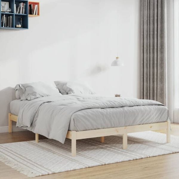 vidaXL Cadre de lit sans matelas 152x203 cm bois massif de pin