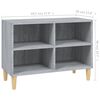 vidaXL Meuble TV avec pieds en bois massif Sonoma gris 69,5x30x50 cm