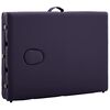 vidaXL Table de massage pliable 3 zones Aluminium Violet