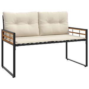 vidaXL Banc à couches en bois avec coussin Uni Crème 114 x 55 x 77 cm