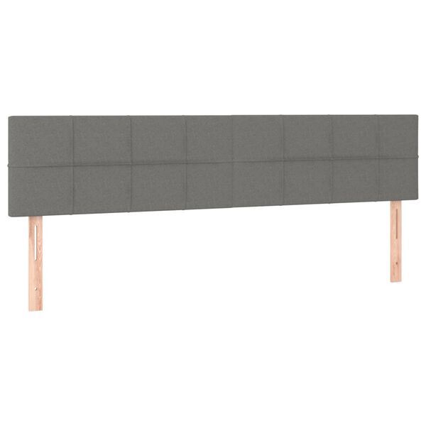 vidaXL T&ecirc;tes de lit Gris fonc&eacute; 160x5x78/88 cm Tissu