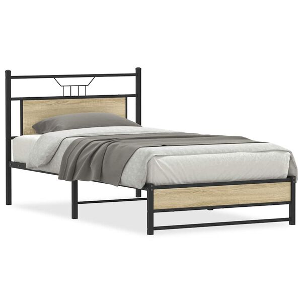 vidaXL Cadre de lit sans matelas chêne sonoma 100x190 cm