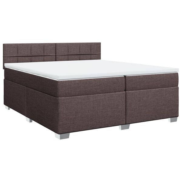 vidaXL Sommier &agrave; lattes de lit avec matelas Marron fonc&eacute; 200x200 cm
