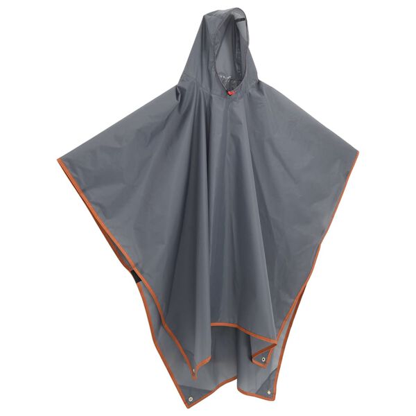 vidaXL Poncho de pluie avec capuche design 2 en 1 gris et orange