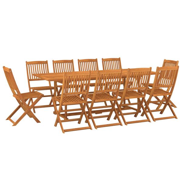 vidaXL Ensemble &agrave; manger de jardin 11 pcs 220x90x75 cm bois d'acacia