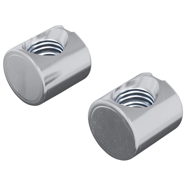 vidaXL &Eacute;crous &agrave; baril 2 pcs Argent&eacute; M6 x 12 mm M&eacute;tал