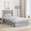 vidaXL Cadre de lit Gris Sonoma 90 x 190 cm Bois de pin massif