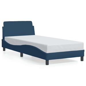 vidaXL Cadre de lit avec t&ecirc;te de lit Dover bleu 90x190 cm tissu