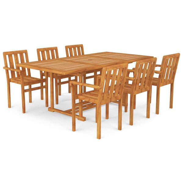 vidaXL Ensemble &agrave; manger de jardin 7 pcs Bois de teck massif