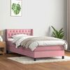 vidaXL Sommier &agrave; lattes de lit avec matelas rose 100x220 cm velours