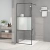 vidaXL Paroi de douche Noir 80x195 cm Verre ESG demi-d&eacute;poli