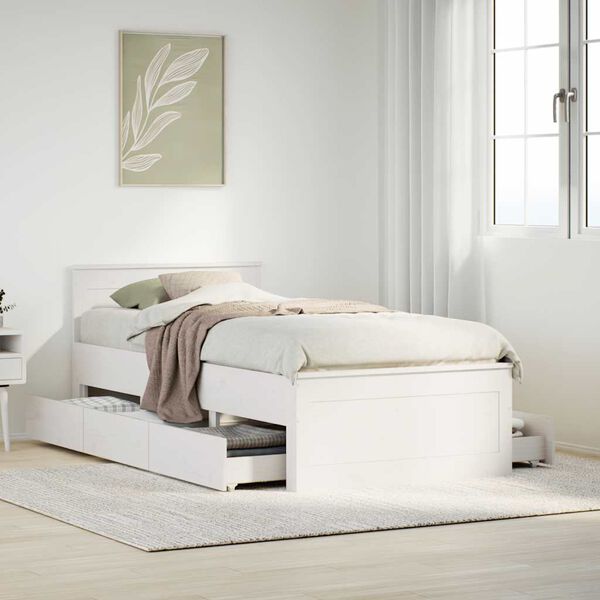 vidaXL Cadre de lit sans matelas avec t&ecirc;te de lit 90x190 cm pin massif