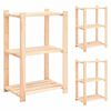 vidaXL &Eacute;tag&egrave;res de rangement &agrave; 3 niveaux 3 pcs 60x38x90 cm Pin 150 kg