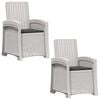 vidaXL Chaise de jardin inclinable imitant le rotin 2 pc PP