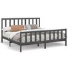vidaXL Cadre de lit sans matelas gris 180x200 cm bois massif de pin