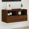 vidaXL Meuble TV mural ch&ecirc;ne marron 60x30x30 cm bois d'ing&eacute;nierie