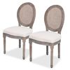 vidaXL Chaises &agrave; manger lot de 2 cr&egrave;me tissu