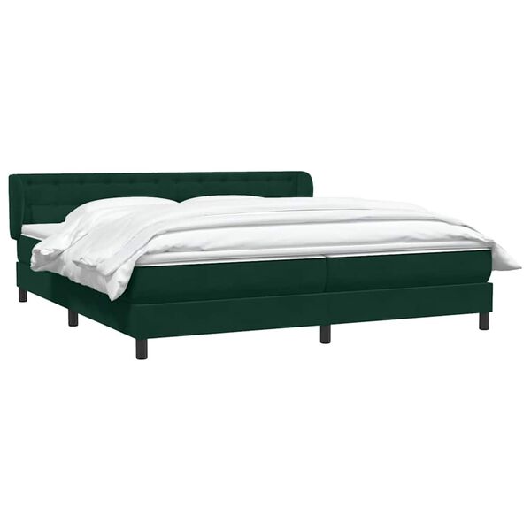 vidaXL Sommier &agrave; lattes de lit et matelas vert fonc&eacute; 180x210cm velours