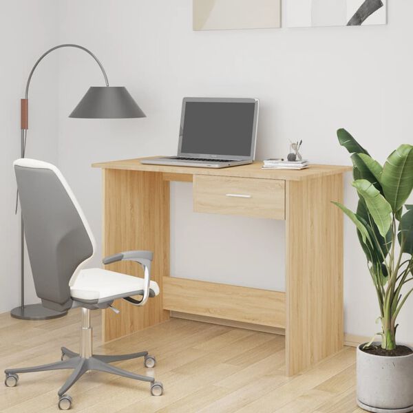 vidaXL Bureau Chêne sonoma 100x50x76 cm Bois d’ingénierie