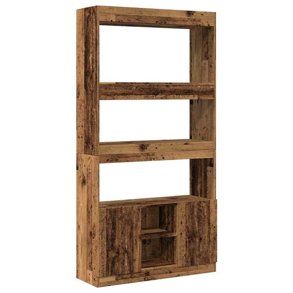 vidaXL Buffet haut vieux bois 92x33x180 cm bois d'ingénierie