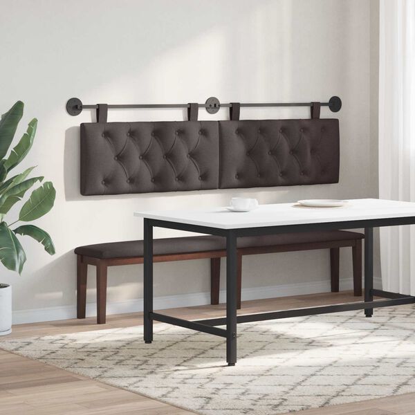 vidaXL T&ecirc;te de lit suspendue Marron fonc&eacute; 170 x 55 x 7 cm tissu
