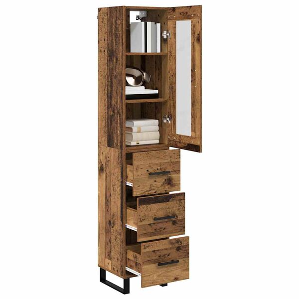 vidaXL Haut Armoire Bois Ancien 34,5 x 34 x 180 cm Bois d'ing&eacute;nierie