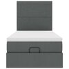 vidaXL Cadre de lit ottoman avec matelas gris foncé 100x200 cm tissu