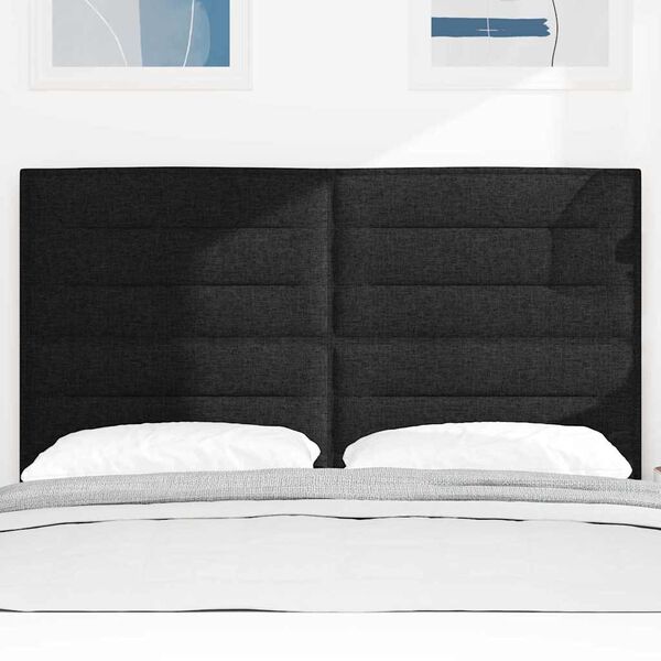 vidaXL T&ecirc;te de lit Autre avec t&ecirc;te de lit Noir 160 cm tissu