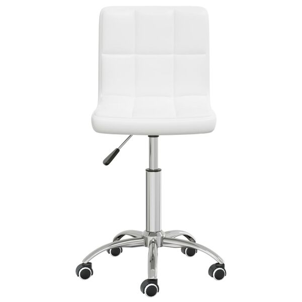 vidaXL Chaise de bureau pivotante Blanc Similicuir