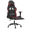 vidaXL Chaise de jeu avec repose-pied Noir/rouge bordeaux Similicuir