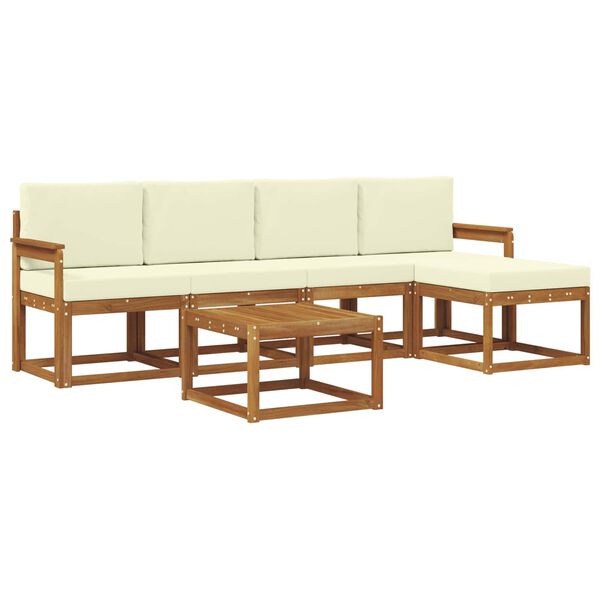 vidaXL Ensemble de canap&eacute;s d'ext&eacute;rieur 6 pcs Naturel et Cr&egrave;me