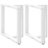 vidaXL Pieds de table &agrave; manger en T 2 pi&egrave;ces Blanc 70x35x(72-73) cm Acier