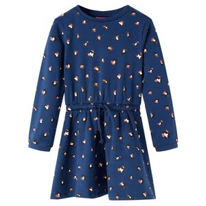vidaXL Robe pour enfants &agrave; manches longues bleu marine 104