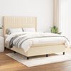 vidaXL Sommier &agrave; lattes de lit avec matelas Cr&egrave;me 140x190 cm Tissu