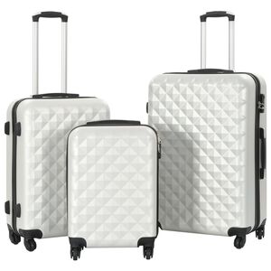 vidaXL Valise rigide 3 pcs Argent&eacute; brillant ABS