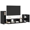 vidaXL Meuble TV mural 3 pcs Ch&ecirc;ne noir Bois d'ing&eacute;nierie