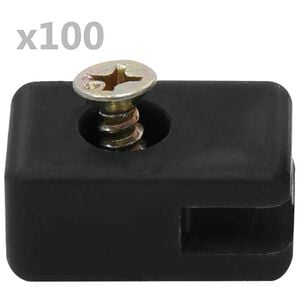 vidaXL Ensemble de 100 supports de fil de cl&ocirc;ture avec vis Anthracite