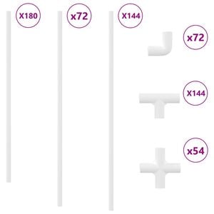 vidaXL Tube PVC 29 pcs Blanc Mterialpp et PE