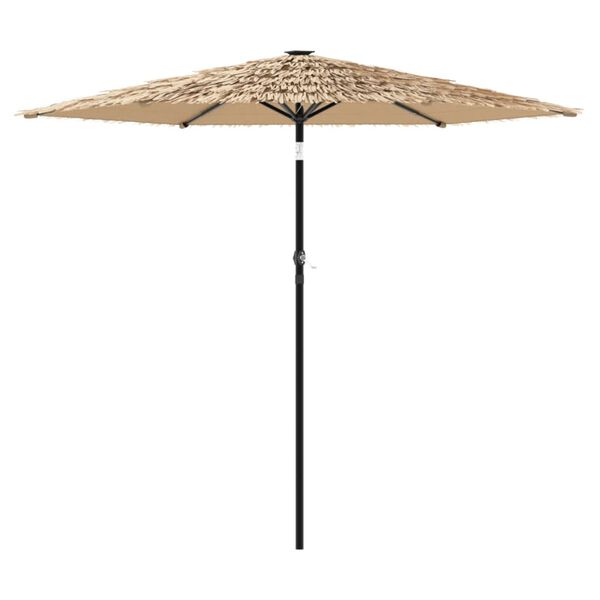 vidaXL Parasol de jardin avec LED et m&acirc;t en acier marron 268x268x226cm