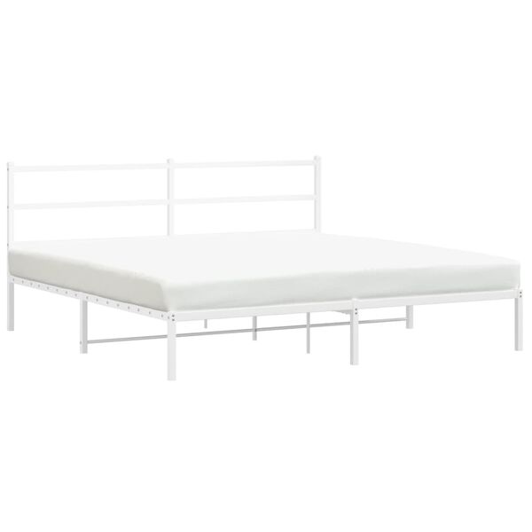 vidaXL Cadre de lit métal sans matelas et tête de lit blanc 180x200 cm