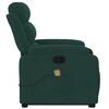 vidaXL Fauteuil de massage inclinable Vert fonc&eacute; Velours