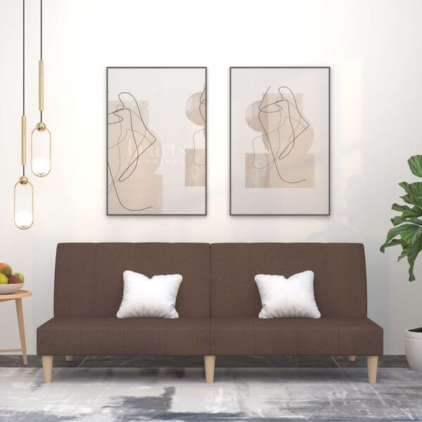 vidaXL Canap&eacute;-lit &agrave; 2 places Taupe Tissu