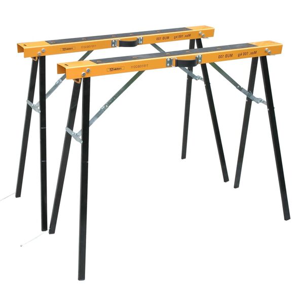 Practo Tools Tr&eacute;teau pliable m&eacute;tal 2 pcs