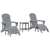 vidaXL Chaise de jardin 3 pcs Gris clair Poly&eacute;thyl&egrave;ne